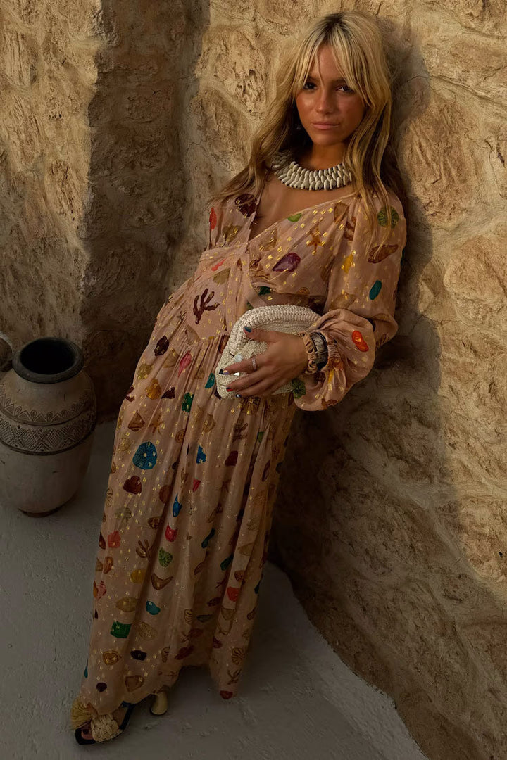 Isabelle | Golden Seashell Maxi