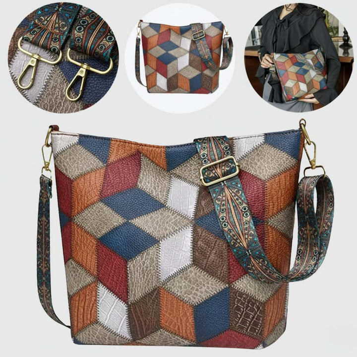 Nora | Mosaic Leather Handbag