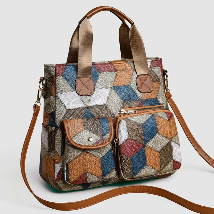 Nora | Mosaic Leather Handbag