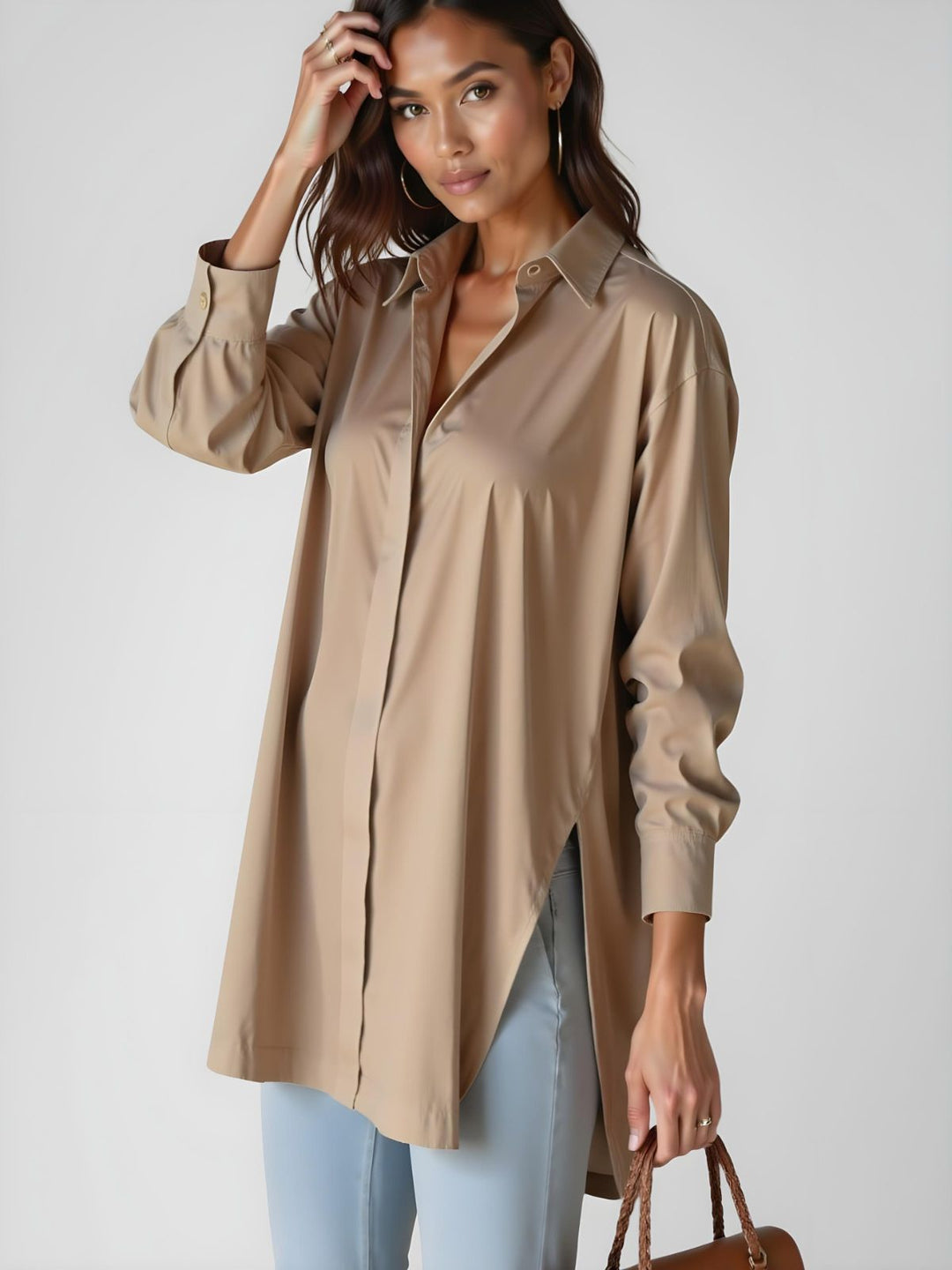 Layla | Oversized Lapel Shirt Dress