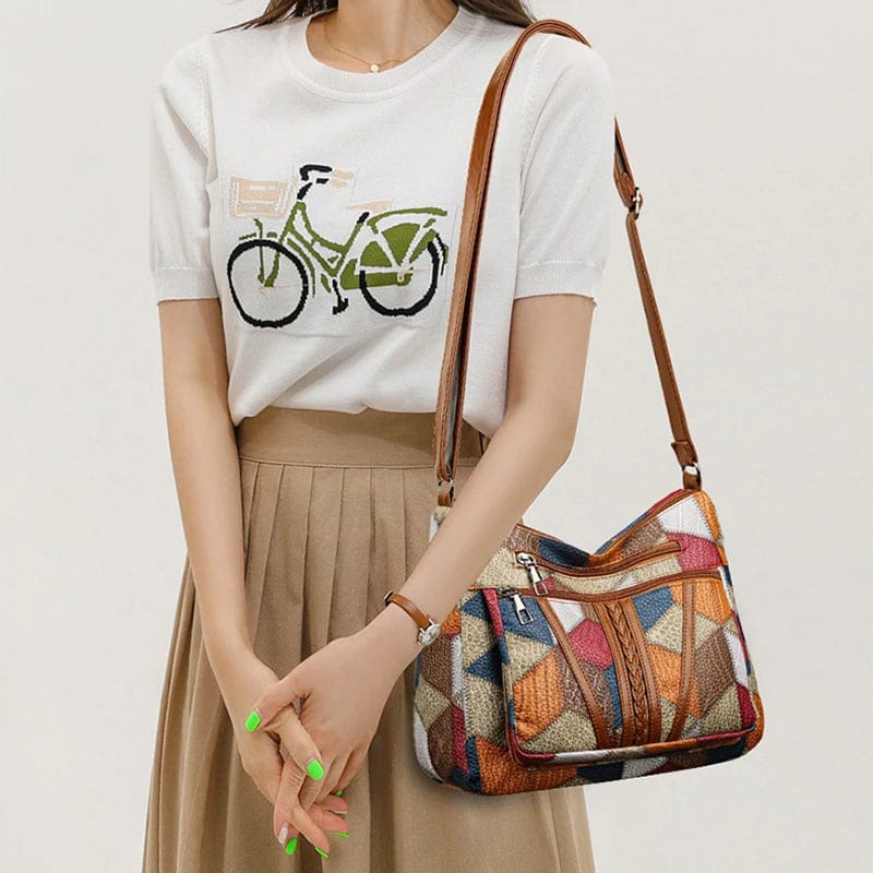 Nora | Mosaic Leather Handbag