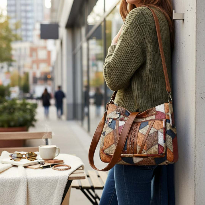 Nora | Mosaic Leather Handbag