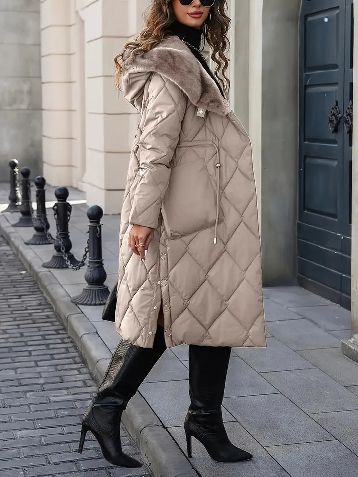 Gemma™ | Quilted Faux Fur Hooded Coat