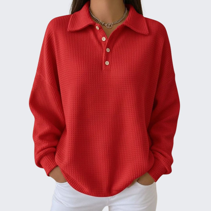 Sofia | Textured Polo Sweater