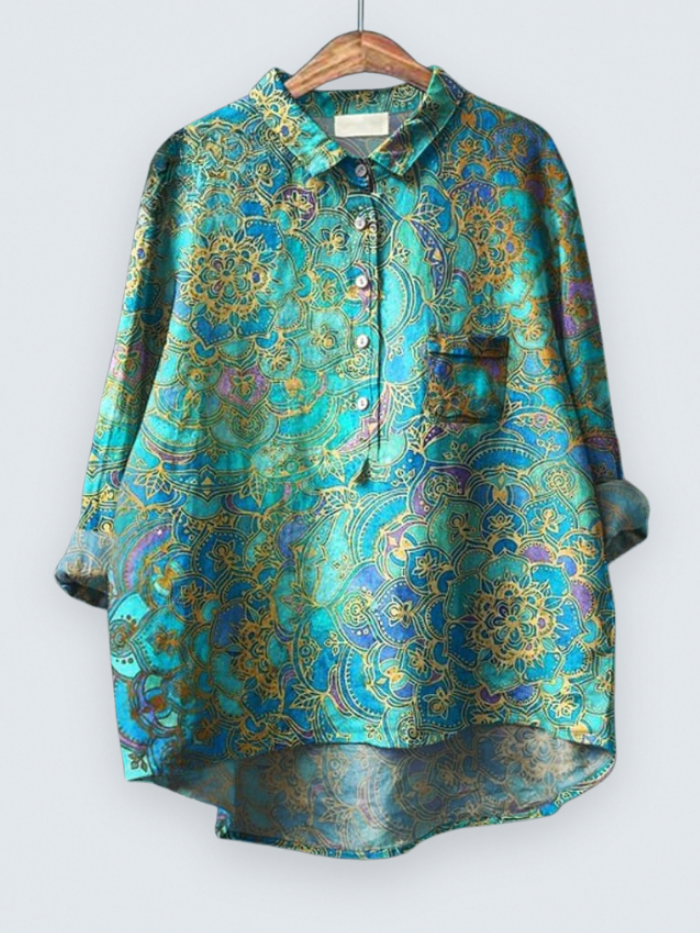 Women's Retro  Art Print Casual  Shirt