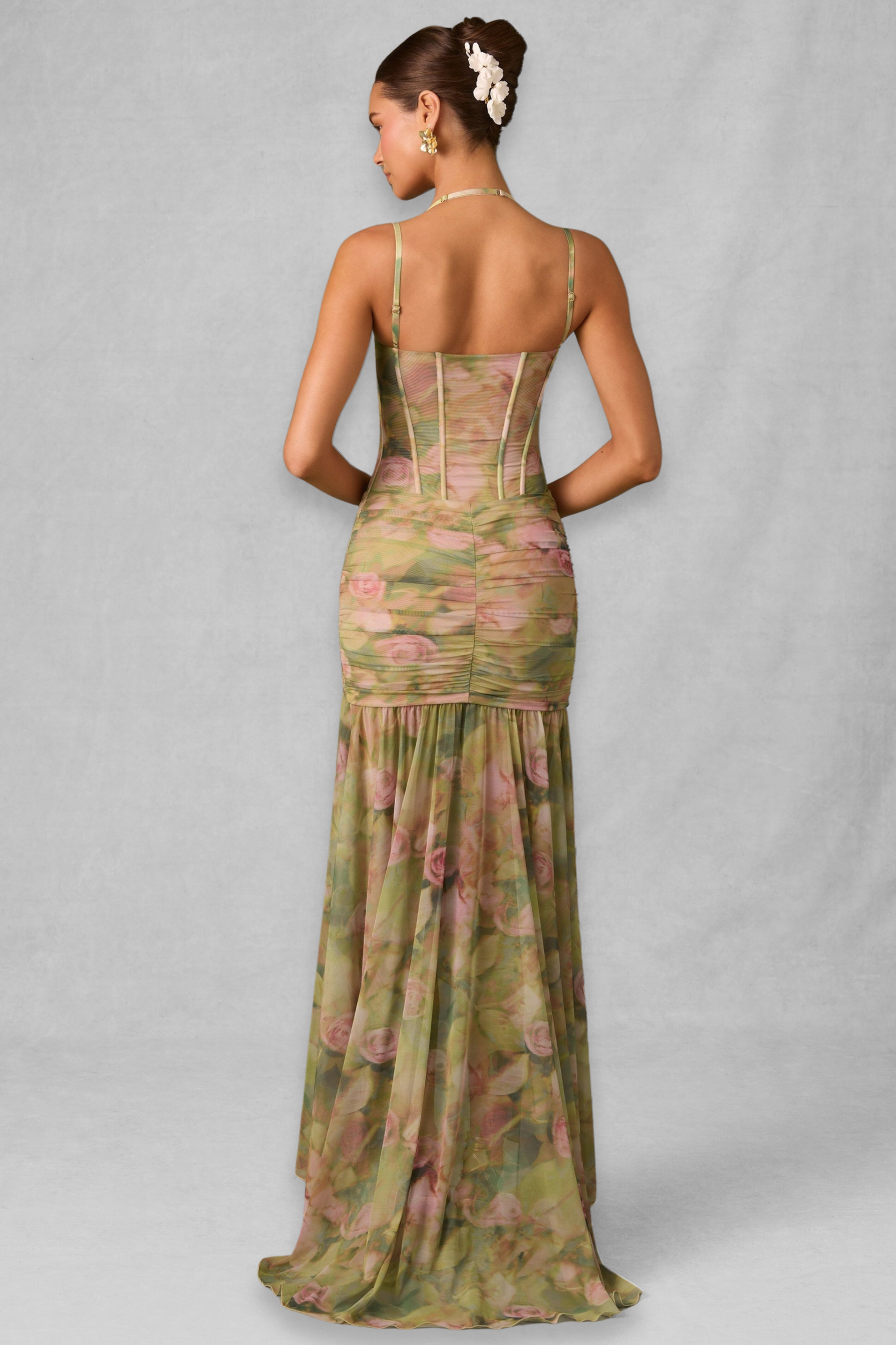 Evelyn | Ruffled Floral Bodycon Dress