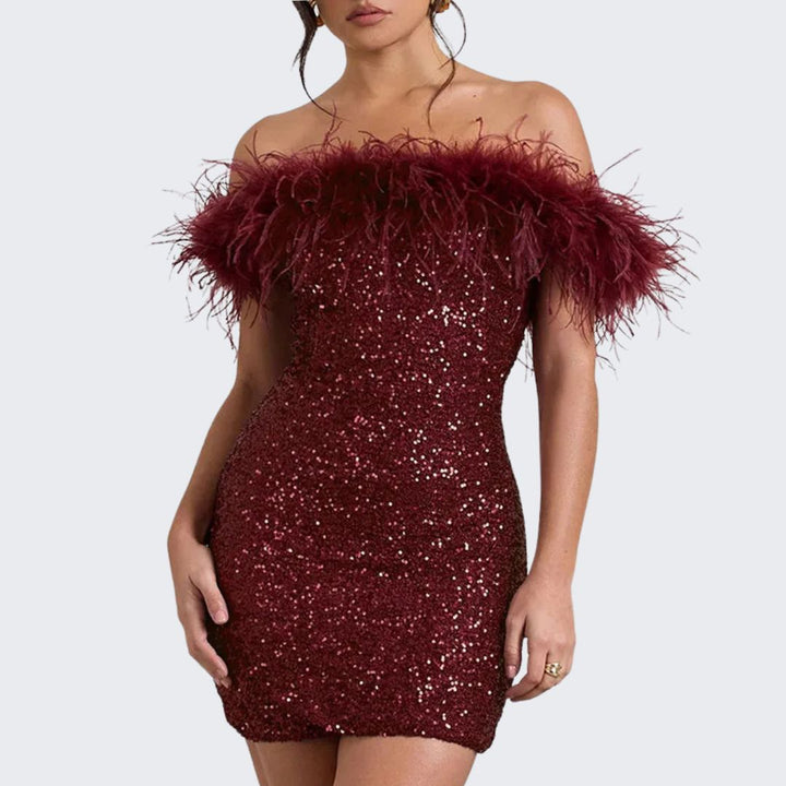 Kate | Off-Shoulder Shimmer Dress