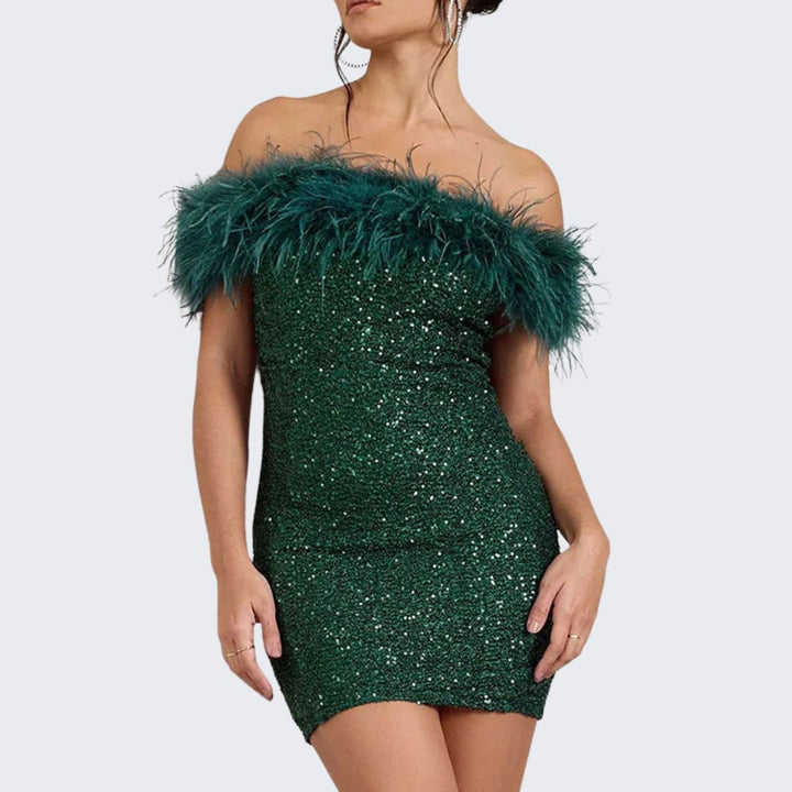 Kate | Off-Shoulder Shimmer Dress