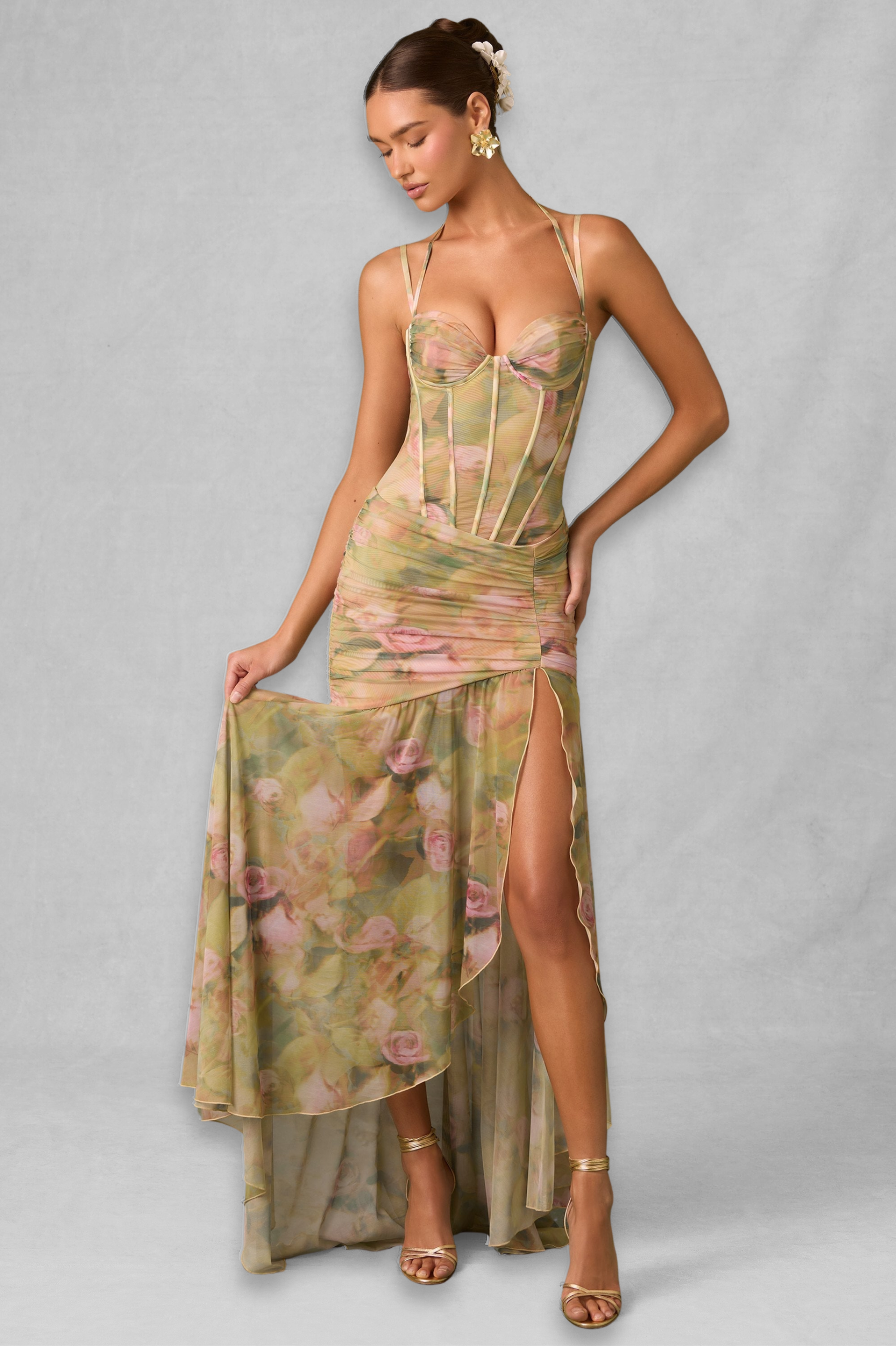 Evelyn | Ruffled Floral Bodycon Dress
