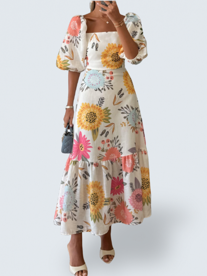 Luna | Floral Midi Dress
