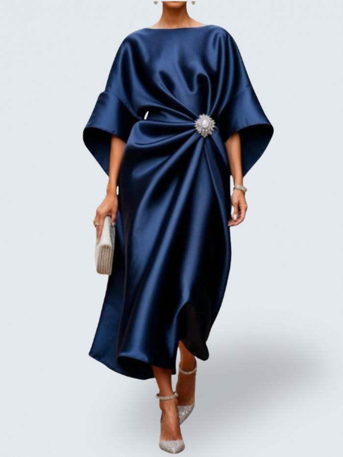 Elena | Luxe Shimmer Satin Long Dress