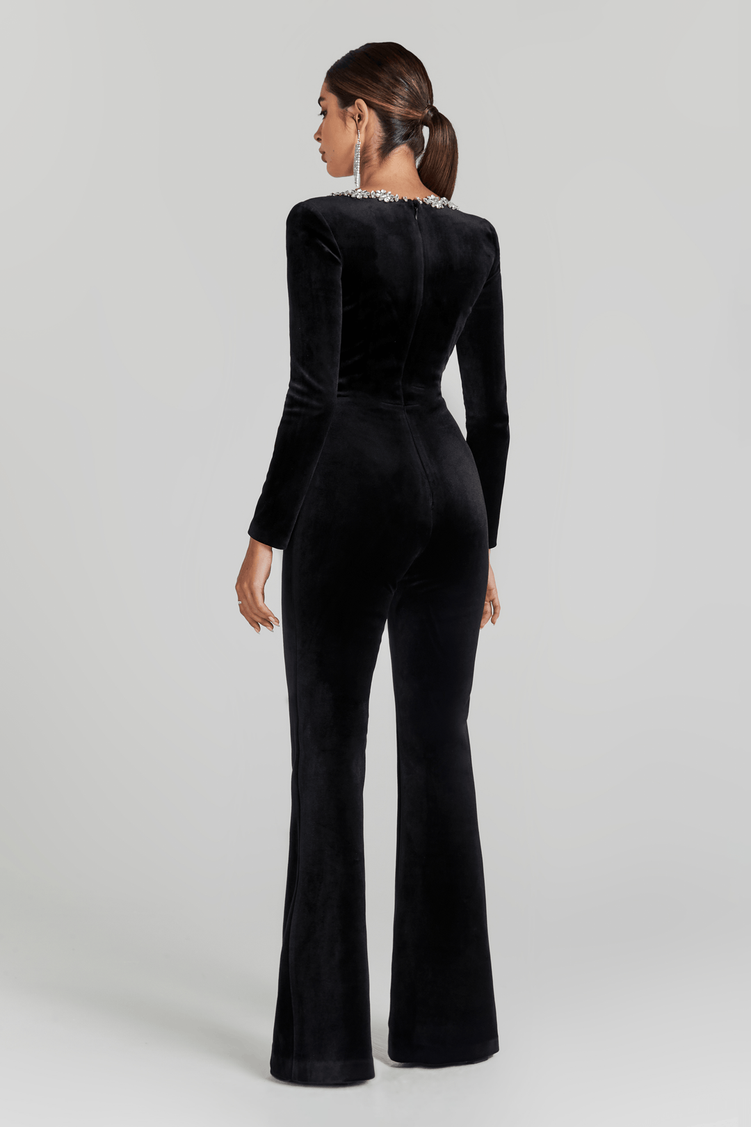 Kimberly | Black Velvet Jumpsuit
