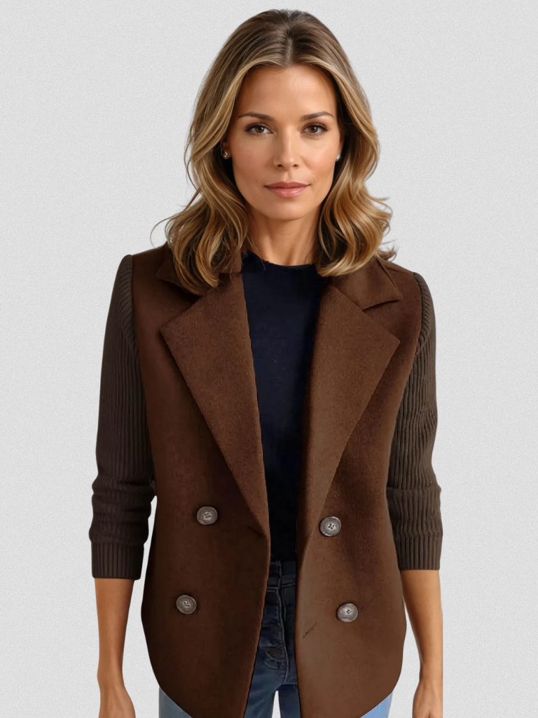 Eva | Knitted Sleeve Blazer