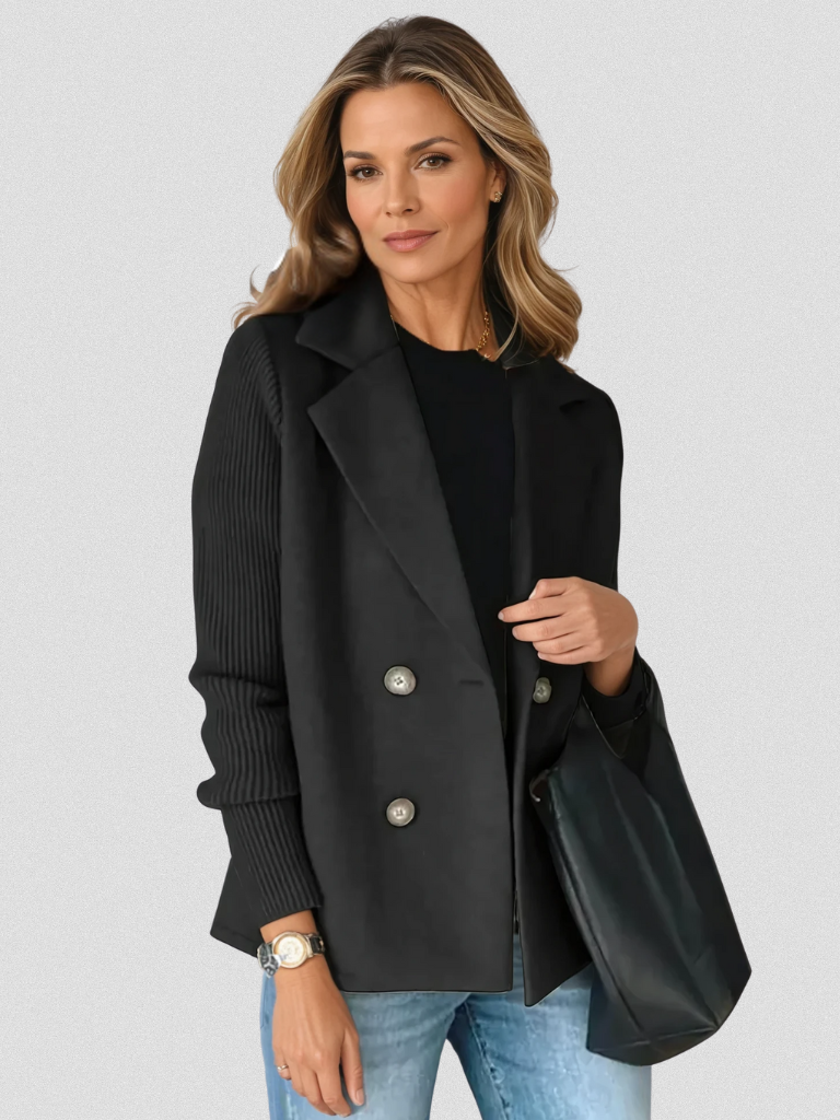 Eva | Knitted Sleeve Blazer