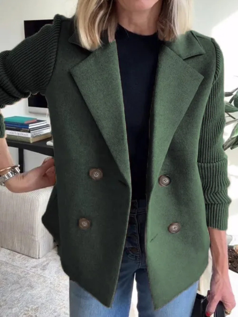 Eva | Knitted Sleeve Blazer