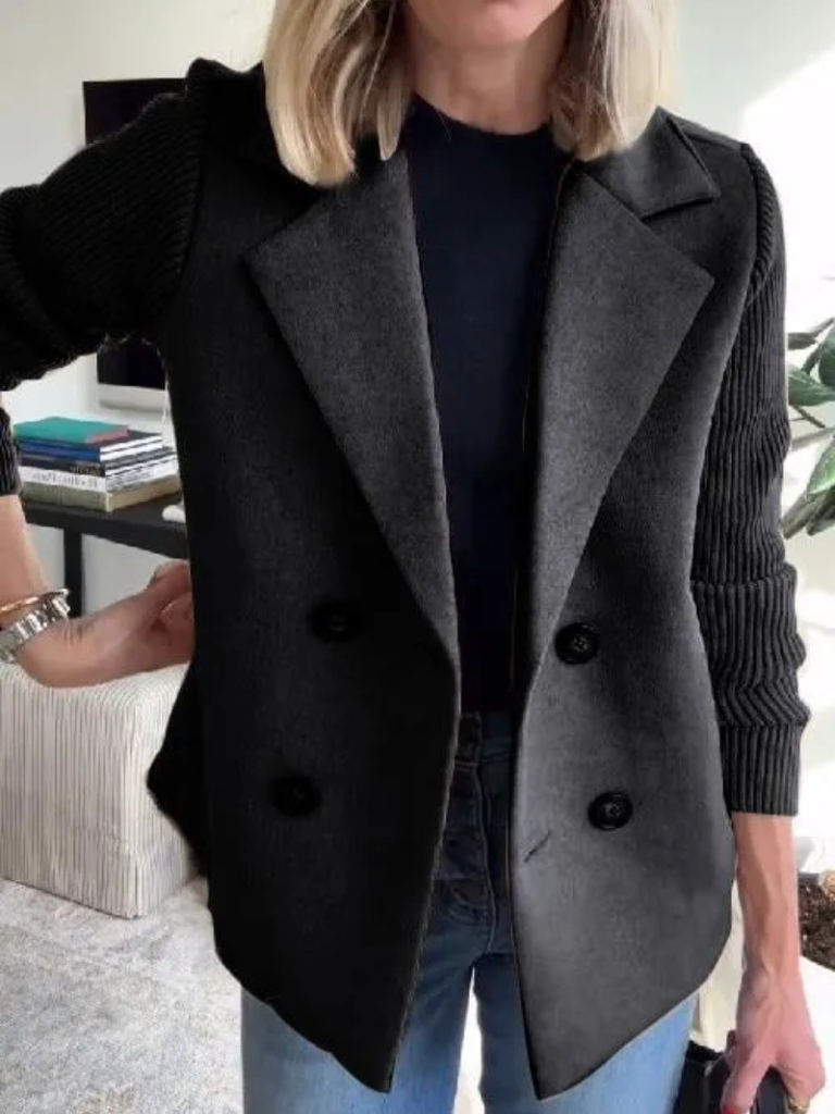 Eva | Knitted Sleeve Blazer