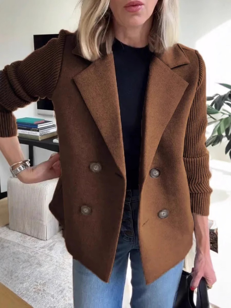 Eva | Knitted Sleeve Blazer