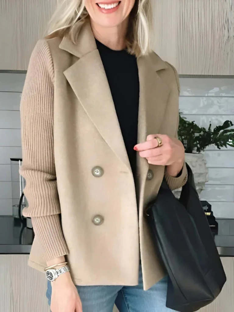Eva | Knitted Sleeve Blazer
