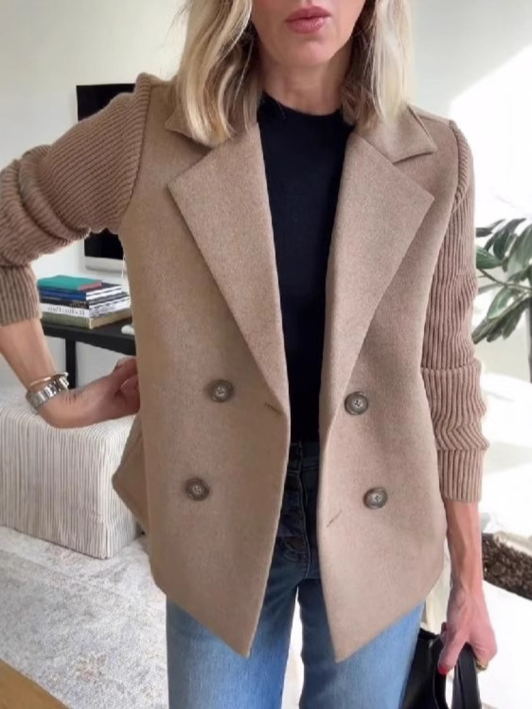 Eva | Knitted Sleeve Blazer