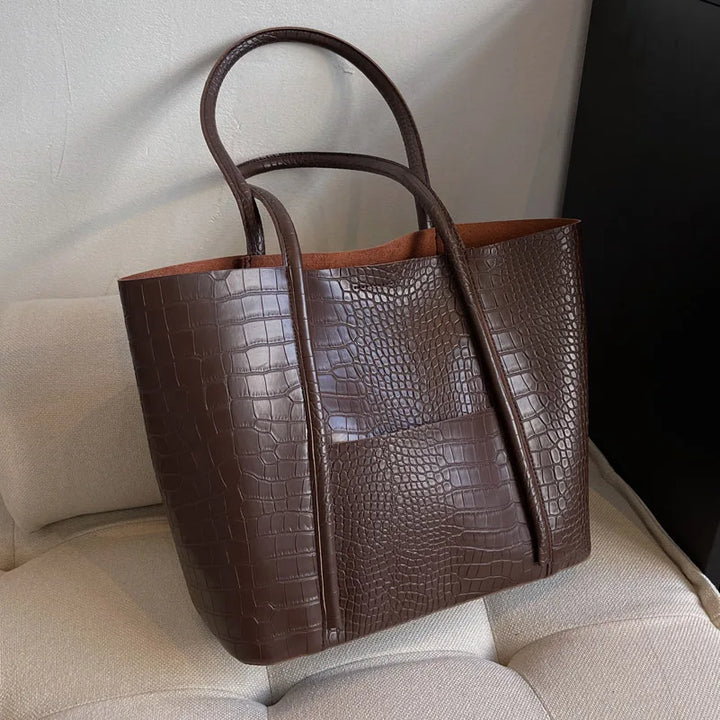 Betina | Croc Leather Shoulder Bag