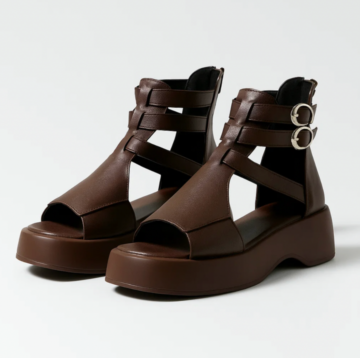 Open sandal with wedge heel