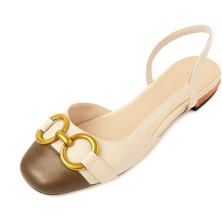 Novara | Two-tone slingback flat shoes