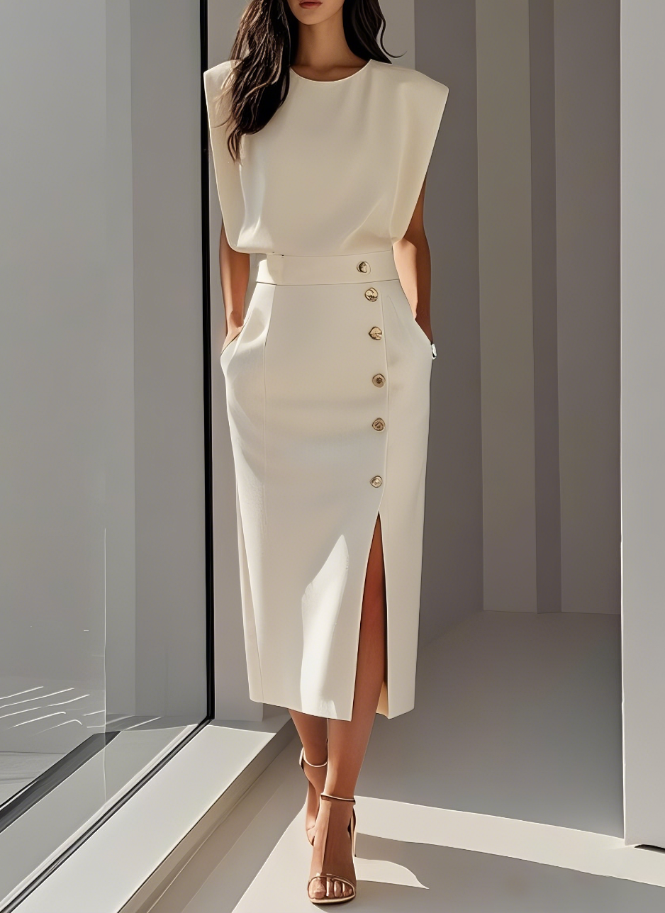 Nomi | Elegant Ivory Dress