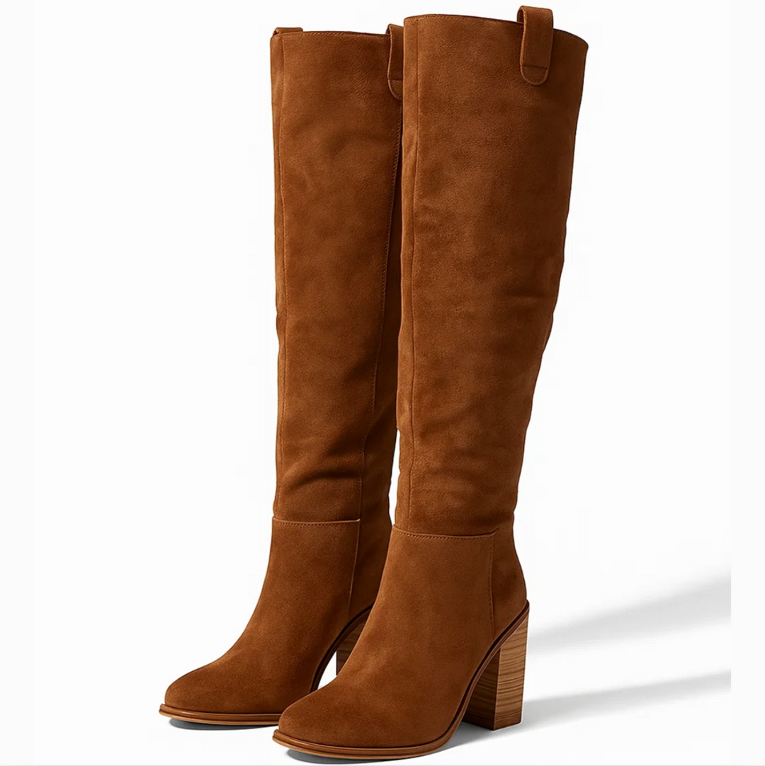 Suede Block Heel Boots