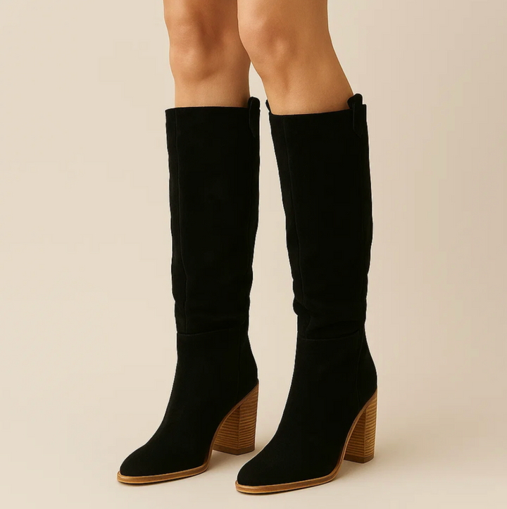 Suede Block Heel Boots