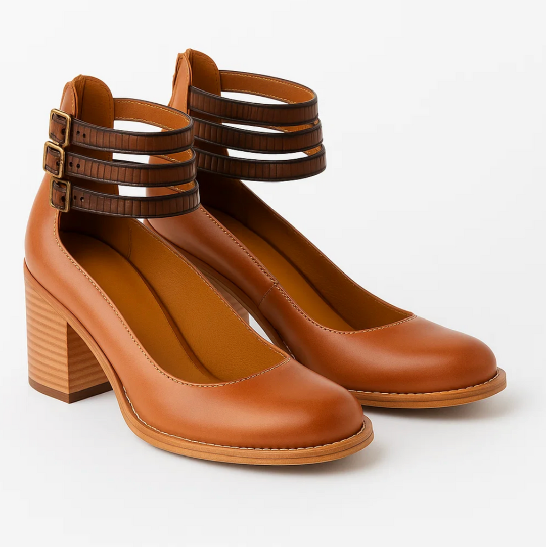 Vintage Elegance Leather Heels