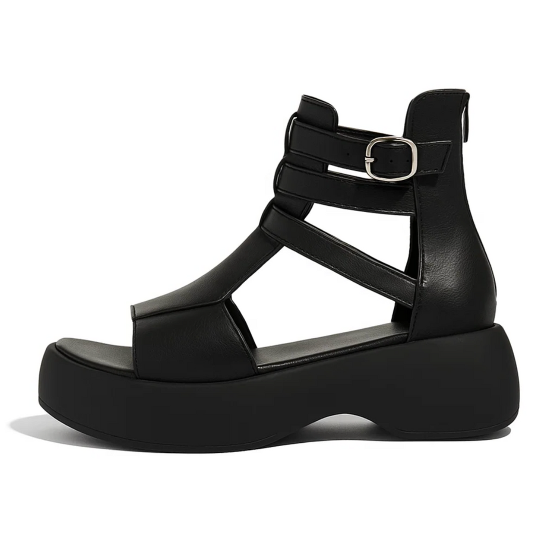 Open sandal with wedge heel