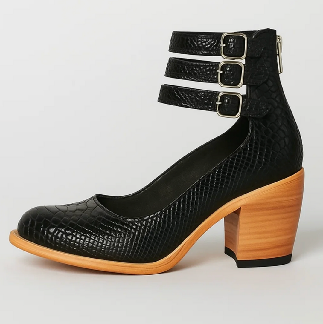 Vintage Elegance Leather Heels