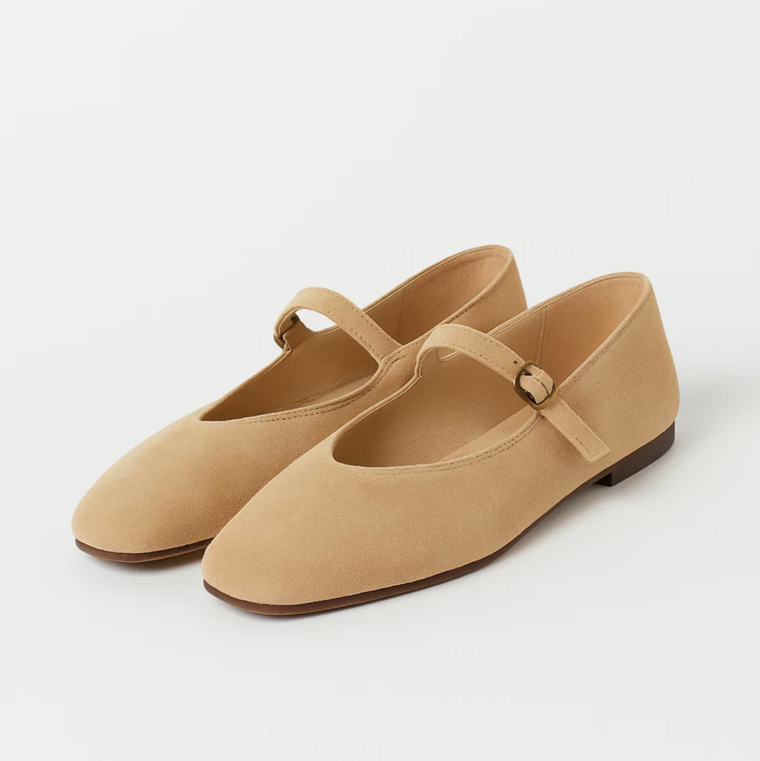 Suede Mary Jane Flats