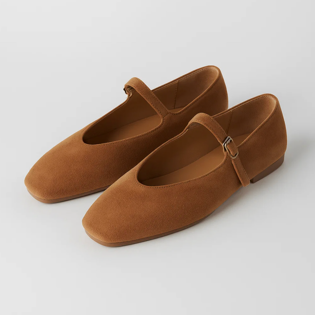 Suede Mary Jane Flats