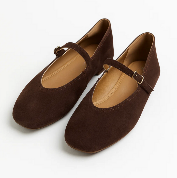 Suede Mary Jane Flats