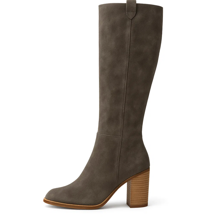 Suede Block Heel Boots