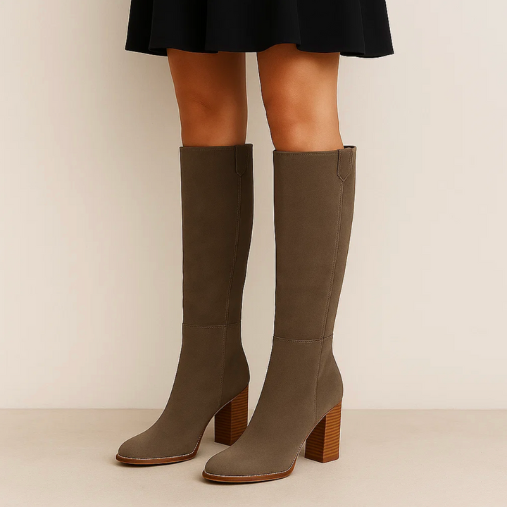 Suede Block Heel Boots