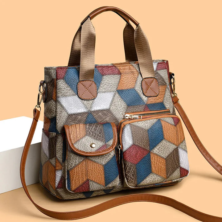Nora | Mosaic Leather Handbag