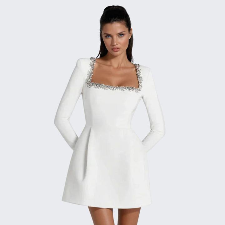 Véronique | Embellished Velvet Mini Dress