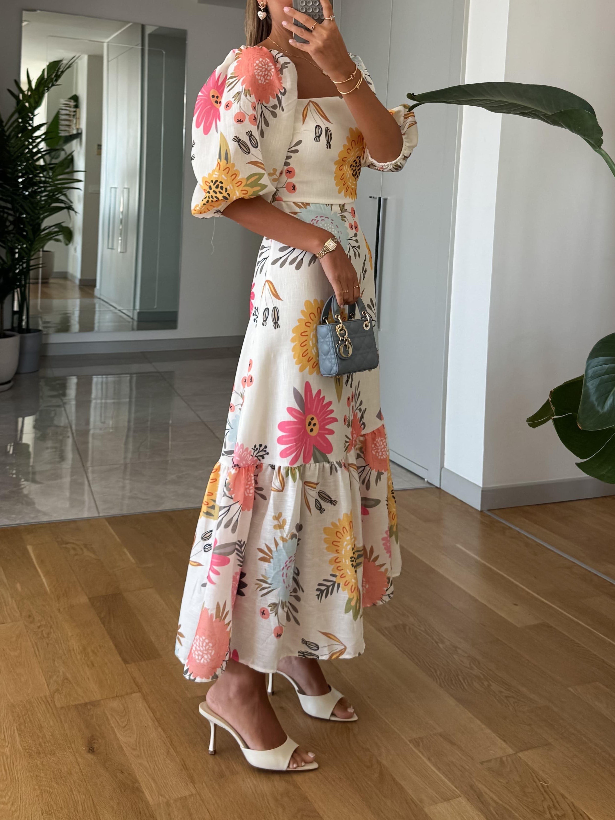 Luna | Floral Midi Dress