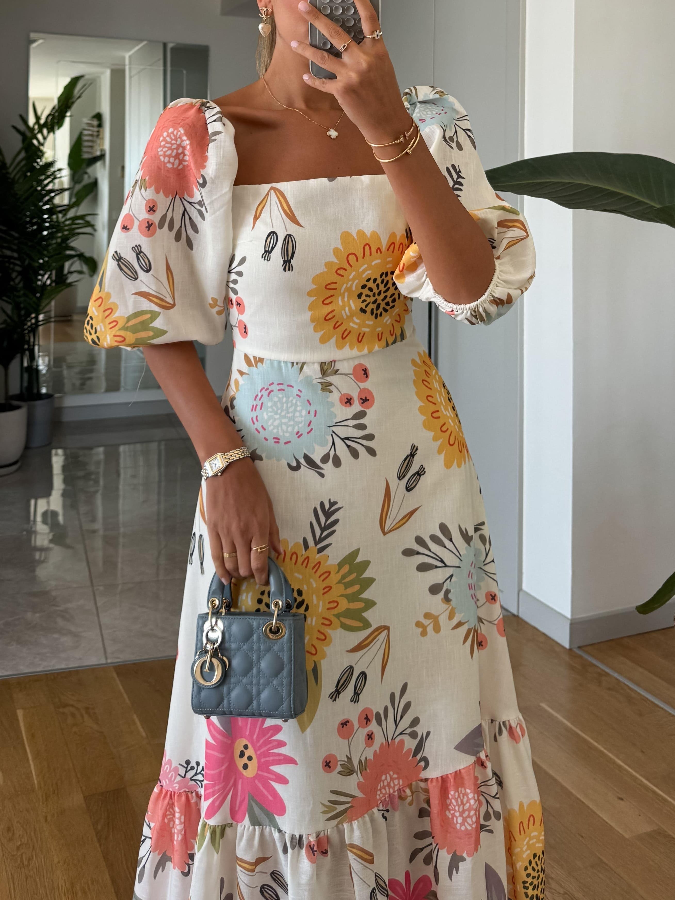 Luna | Floral Midi Dress