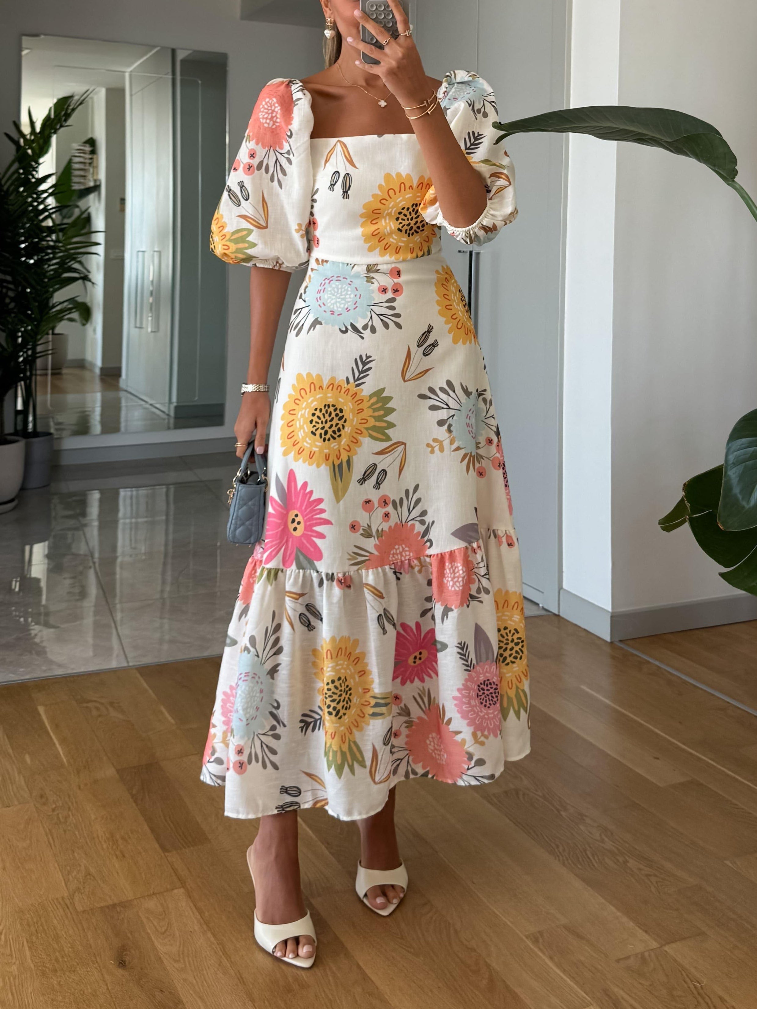 Luna | Floral Midi Dress