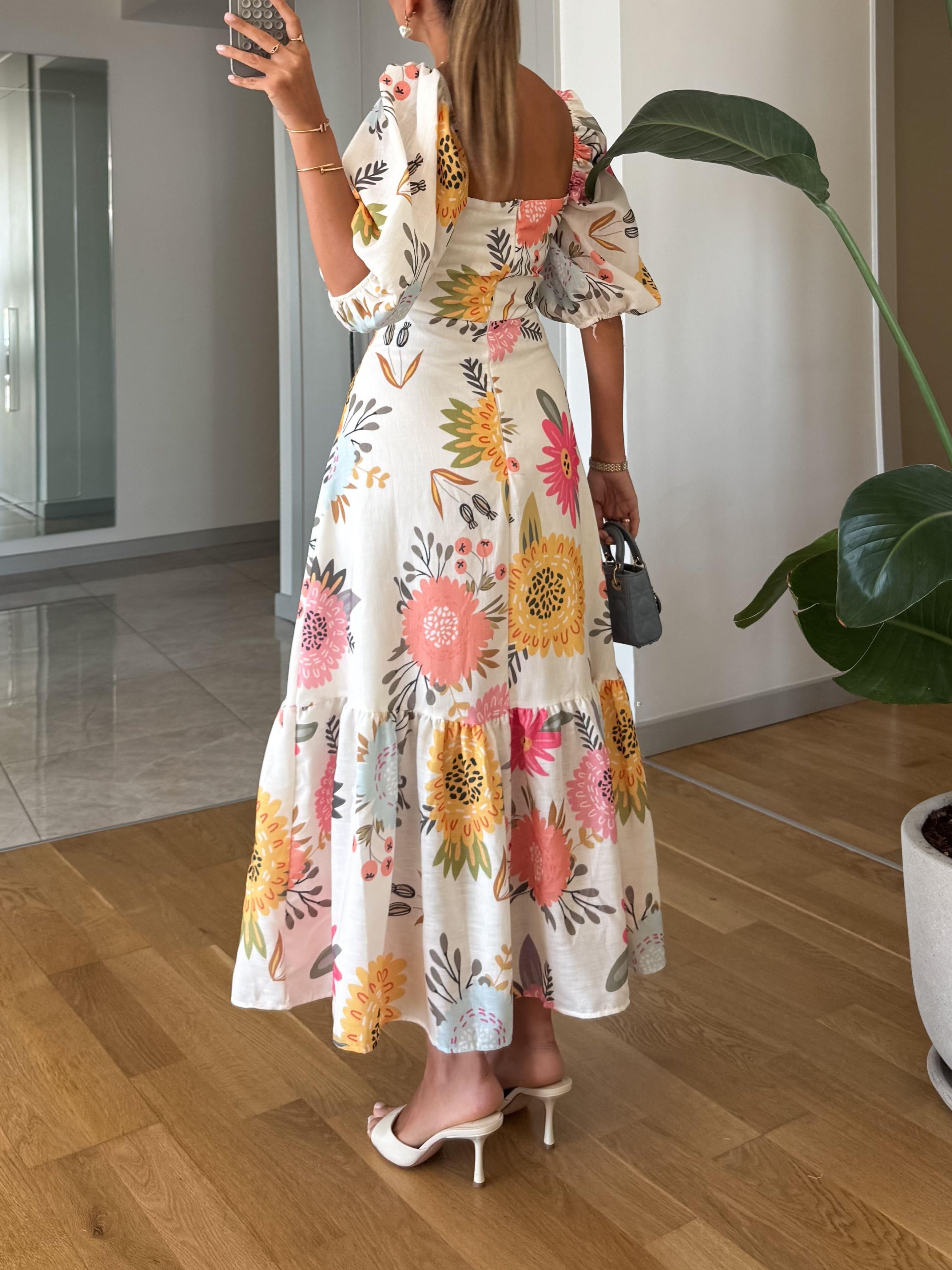 Luna | Floral Midi Dress
