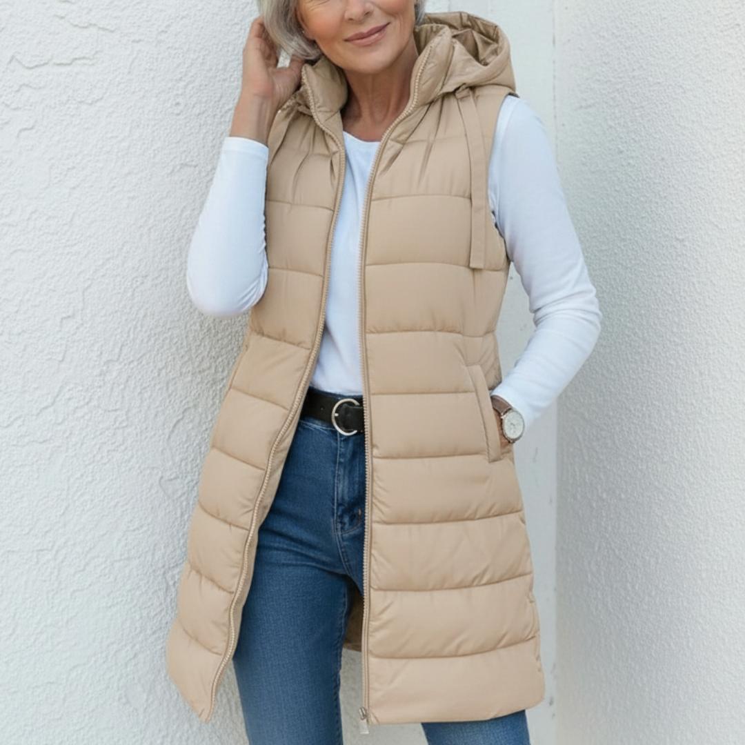 RAIN™ | Casual Sleeveless Hood Long Puffer Vest