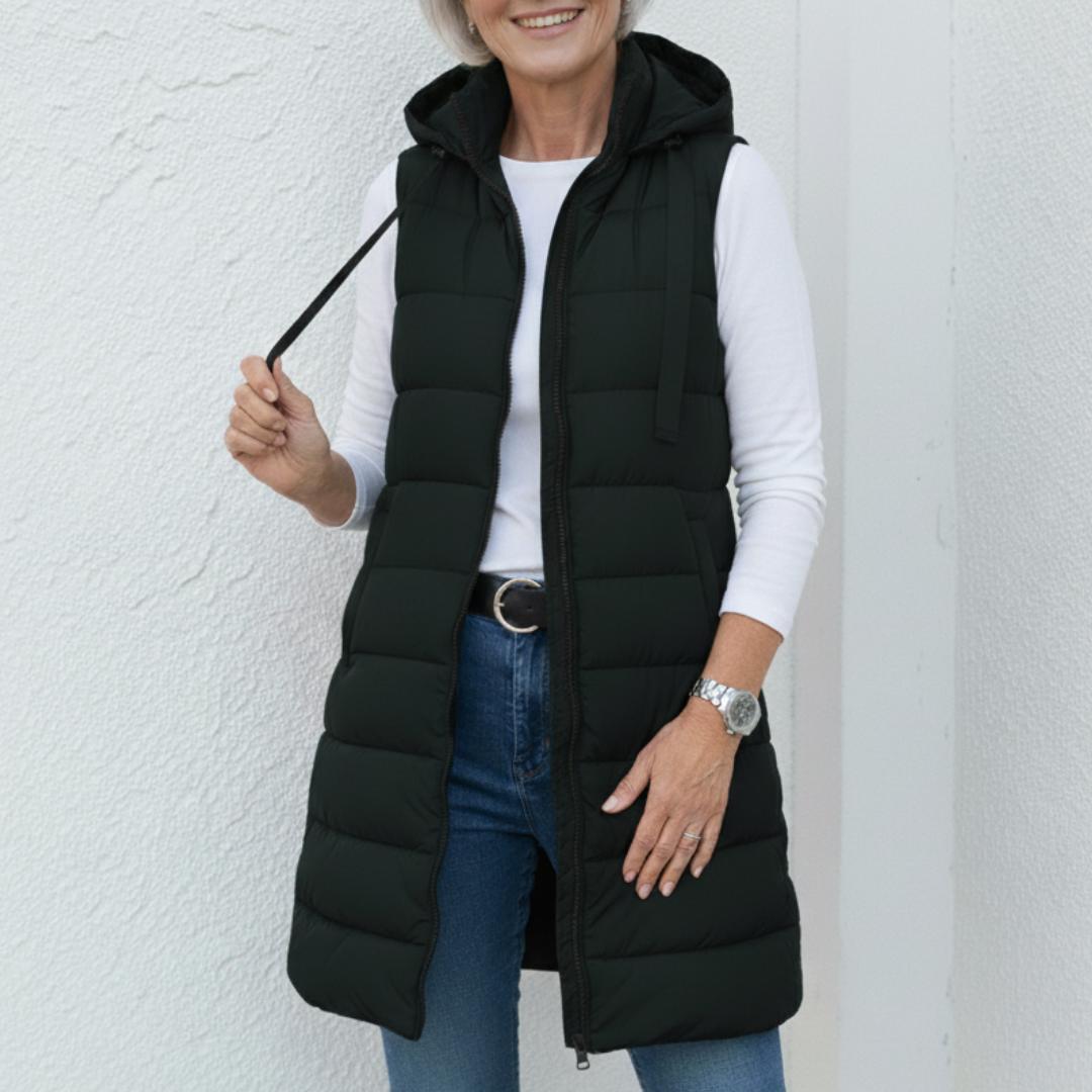 RAIN™ | Casual Sleeveless Hood Long Puffer Vest