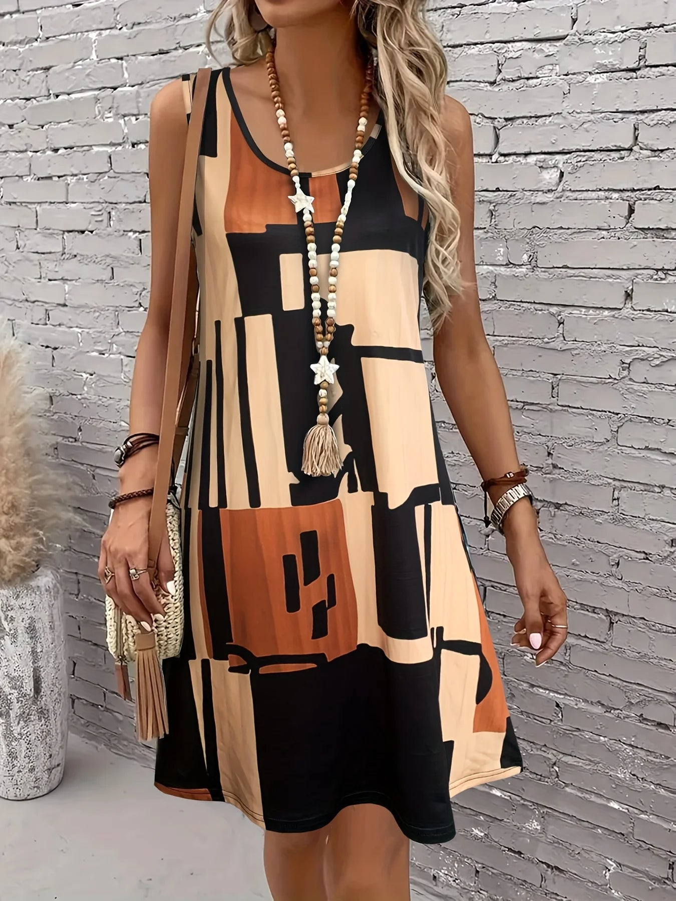 Elliette | Stylish Casual Geometric Dress