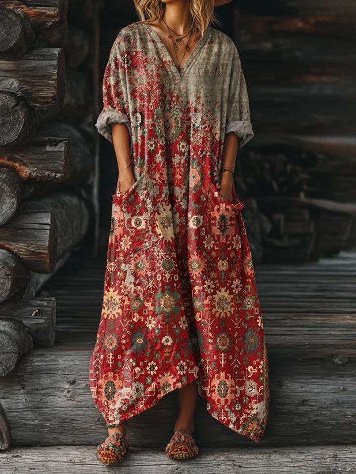 Ophira | Vintage Boho Dress with Pockets