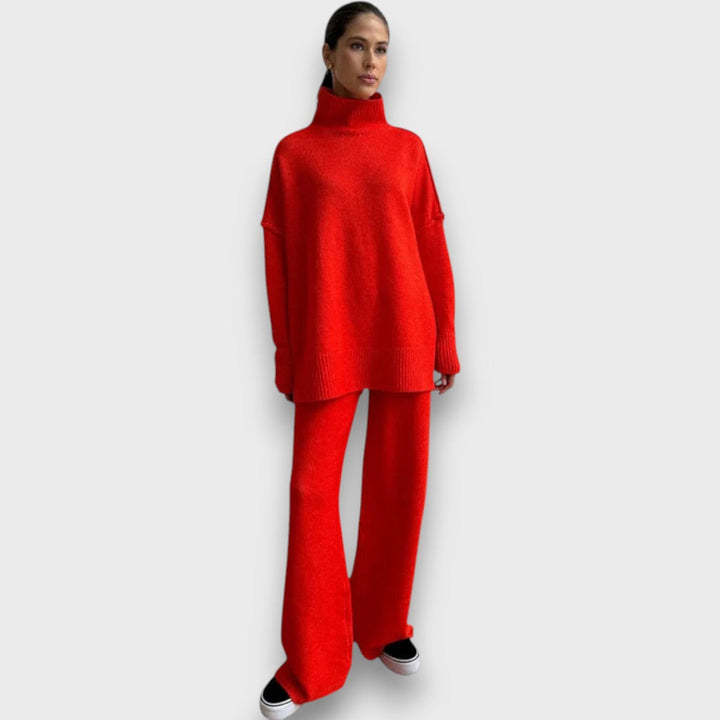 Gevanna | Two-Piece Knitted Set with Roll Neck