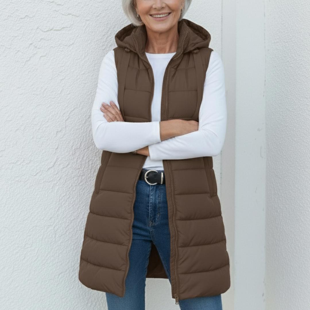 RAIN™ | Casual Sleeveless Hood Long Puffer Vest
