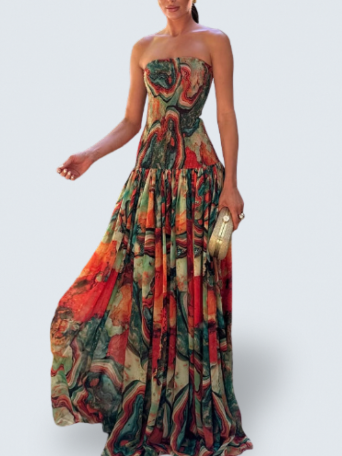 Sienna | Strapless Ombre Maxi Dress